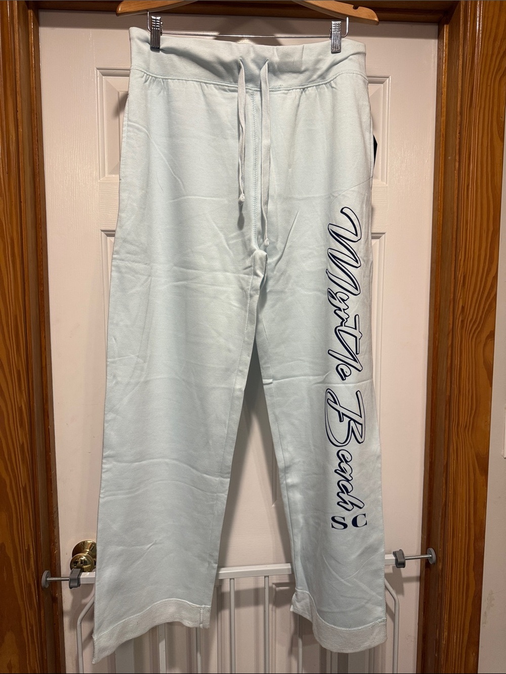 Pacifica Light Mint Wide Leg Sweatpants with Script Logo